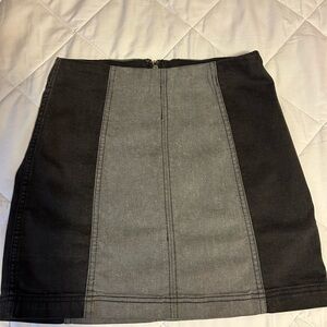 Free People Black and Gray Mini Skirt